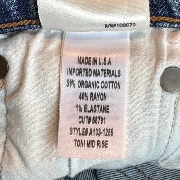 Agolde Toni mid rise style a133-1255 Dark Blue Jeans - Picture 8 of 12